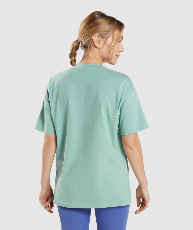 Women's Gymshark Training Oversized T-Shirts Light Green | CA 8065N3